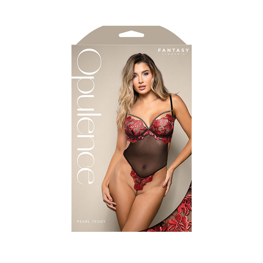 OPULENCE Floral Pearl Teddy - /Black - S/M Size