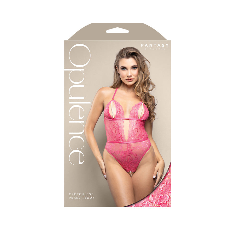 OPULENCE Crotchless Pearl Teddy ML - M/L Size – Pink