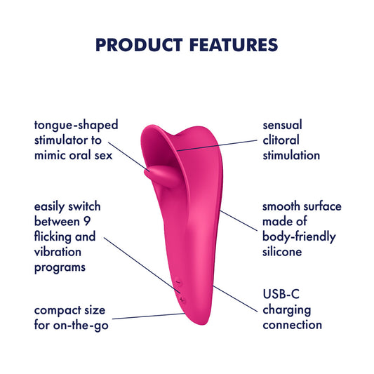 Satisfyer Tongue Master - 14.4 cm USB Rechargeable Flicking Clitoral Stimulator