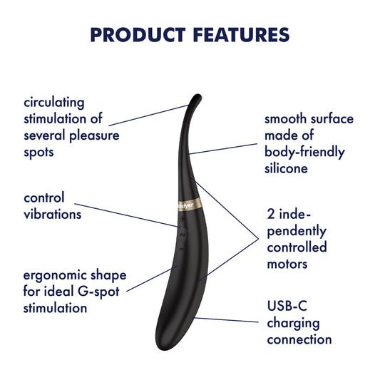 Satisfyer Tip Tease - USB Rechargeable Vibrator with Twirling Tip