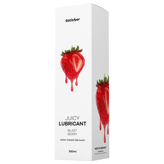 Satisfyer Juicy Lubricant 300 ml Blast Berry - Strawberry Scented Water Based Lubricant - 300 ml Bottle
