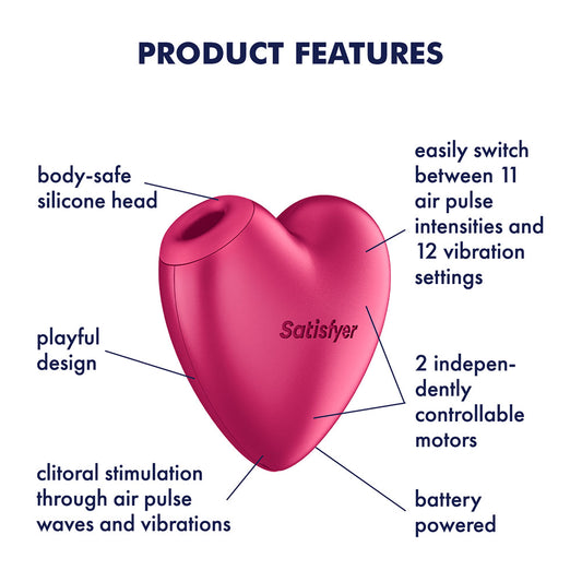 Satisfyer Cutie Heart - Battery Operated - Air Pulsation Stimulator with Vibration