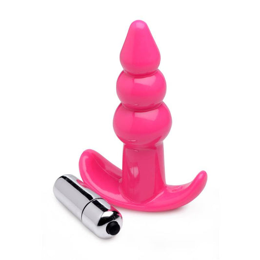 Frisky Ribbed Vibrating Butt Plug - 10.9 cm Vibrating Butt Plug