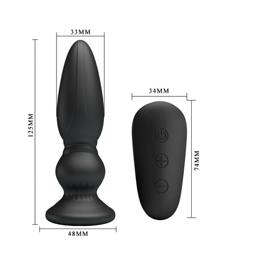 MR PLAY Powerful Vibrating Anal Plug - 12.5 cm USB Rechargeable Vibrating Anal Plug with Remote
