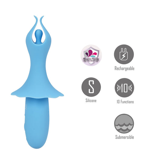 Maia SIENNA - 15.2 cm USB Rechargeable Fluttering Bullet – Blue