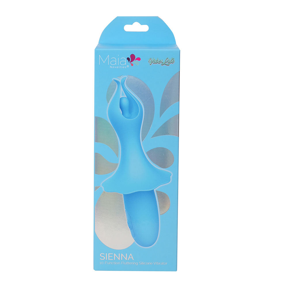 Maia SIENNA - 15.2 cm USB Rechargeable Fluttering Bullet – Blue