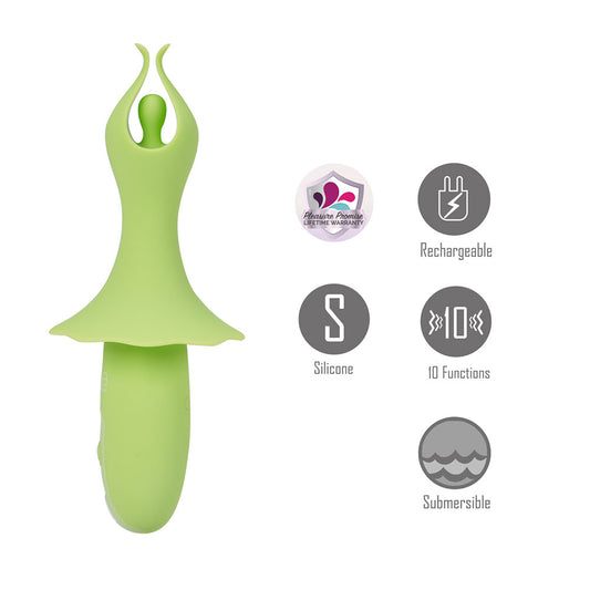 Maia SIENNA - 15.2 cm USB Rechargeable Fluttering Bullet – Green
