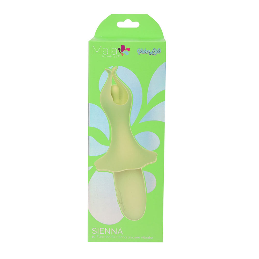 Maia SIENNA - 15.2 cm USB Rechargeable Fluttering Bullet – Green
