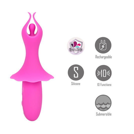 Maia SIENNA - 15.2 cm USB Rechargeable Fluttering Bullet – Pink