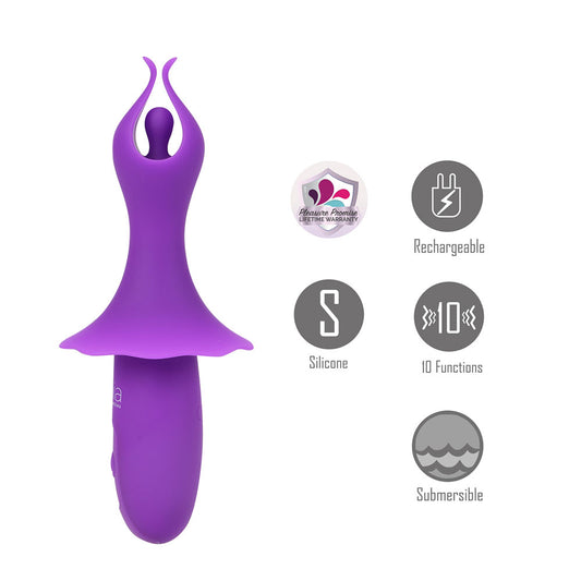 Maia SIENNA - 15.2 cm USB Rechargeable Fluttering Bullet – Purple