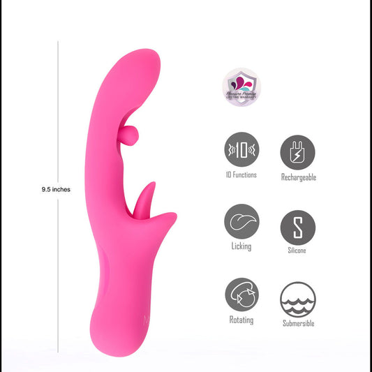 Maia ALORA - 24.1 cm USB Rechargeable Rotating & Licking Vibrator