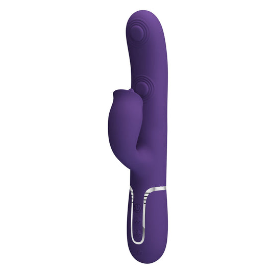 Party Up ALAN Dual Motor Vibrator - 22.8 cm USB Rechargeable Vibrator with Licking Clit Stimulator and Thumping Shaft