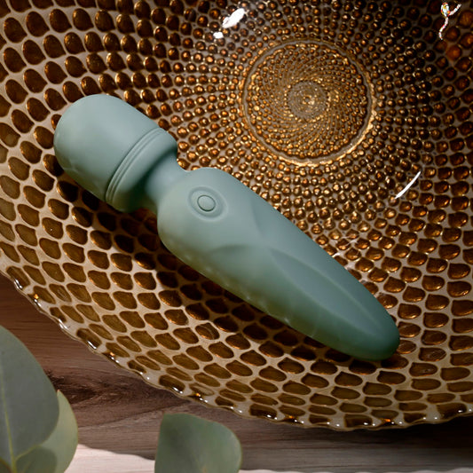 Evolved RUMBLE WAND - Olive Greeb 13.4 USB Rechargeable Mini Massage Wand