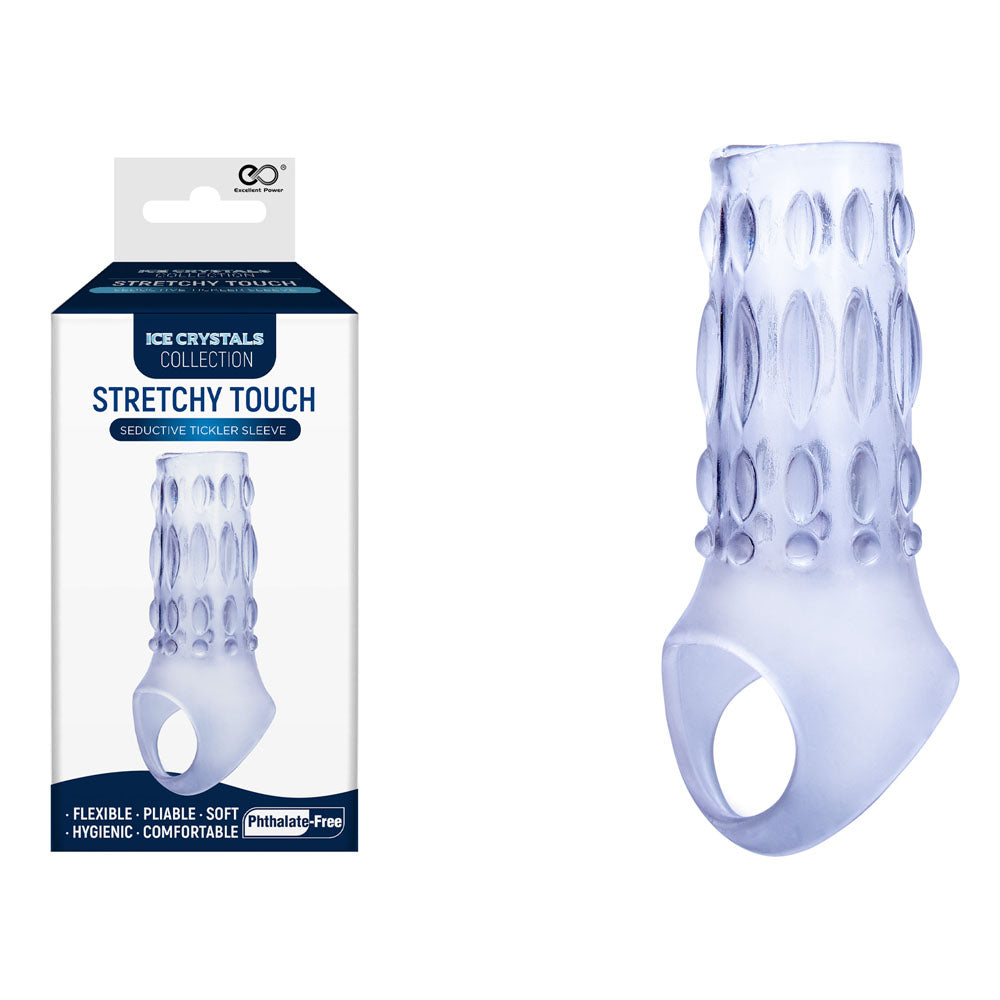 Ice Crystals Stretchy Touch Tickler Sleeve - Penis Sleeve