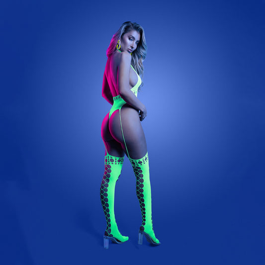 GLOW Paradigm Bodystocking - OS - Glow In Dark - One Size