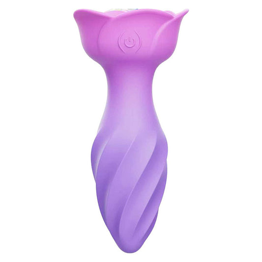 Adam & Eve ROTATING ROSE PLUG - 12 cm USB Rechargeable Rotating & Vibrating Butt Plug with Gem Base