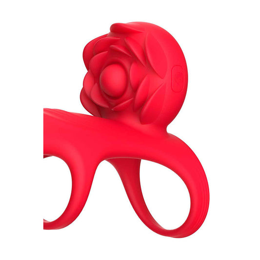 Adam & Eve VIBRATING ROSE COUPLES CAGE - USB Rechargeable Vibrating Penis Cage with Wireless Remote