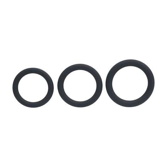 LEVELZ Classic Silicone Cock Ring Set - L/XL/XXL - Cock Rings - Set of 3 Sizes