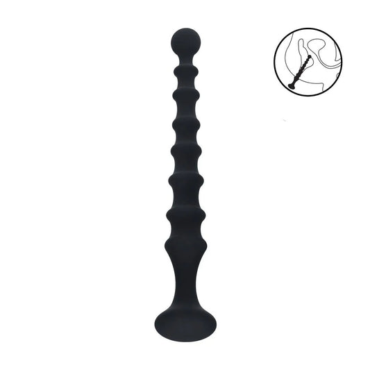 LEVELZ Ribbed Silicone Flared Anal Probe - 26.7 cm Anal Beads