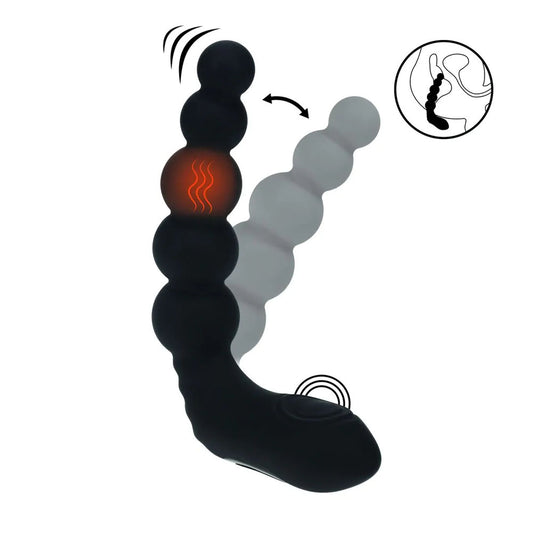 LEVELZ Rechargeable Beaded Prostate Massager - USB Rechargeable Heating + Vibrating Prostate Massager