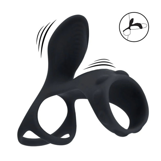 LEVELZ Vibrating Cock & Ball Ring with Shaft Loop - USB Rechargeable Vibrating Cock & Ball Rings