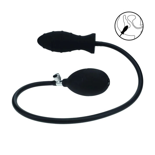 LEVELZ Ribbed Inflatable Anal Plug - Inflatable Butt Plug