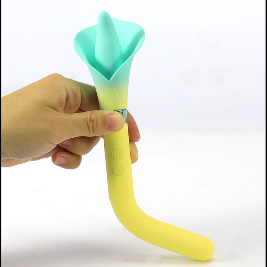 Maia VALA - /Green 22.2 cm USB Rechargeable Flower Vibrator