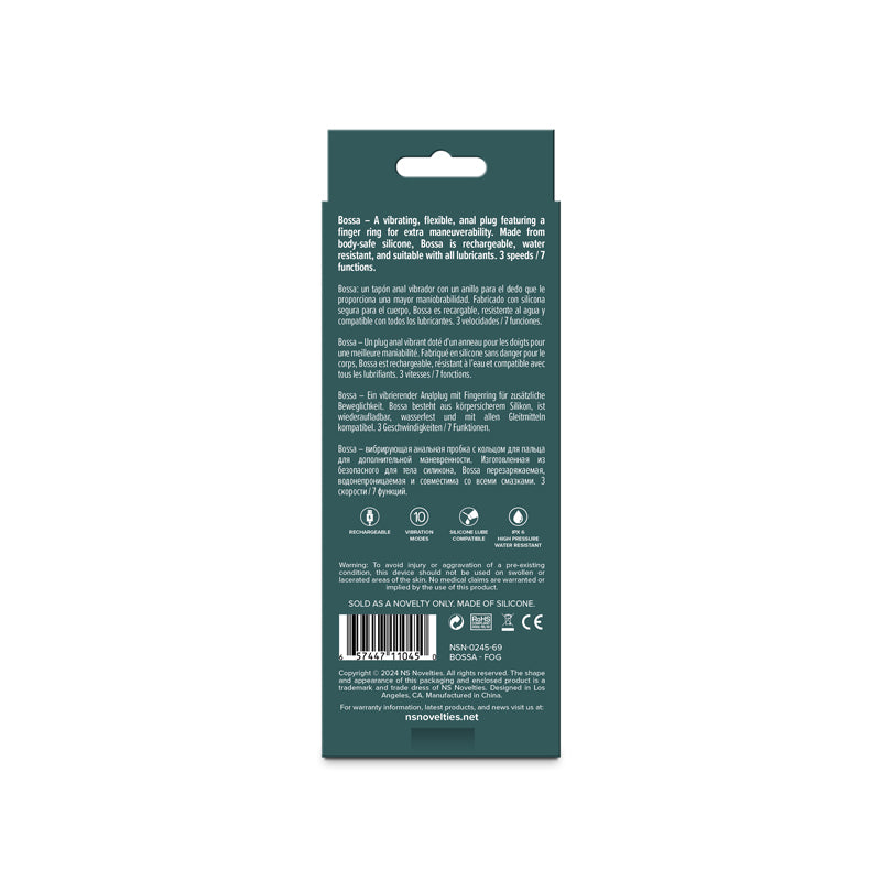Lust-n-Dreams - Bossa - Fog - 12.5 cm USB Rechargeable Vibrating Butt Plug