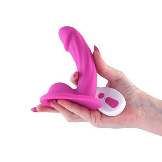 Colours Curve - Vibrating 5'' Dildo - 12.6 cm USB Rechargeable Vibrating Dildo with Wireless Remote – Pink