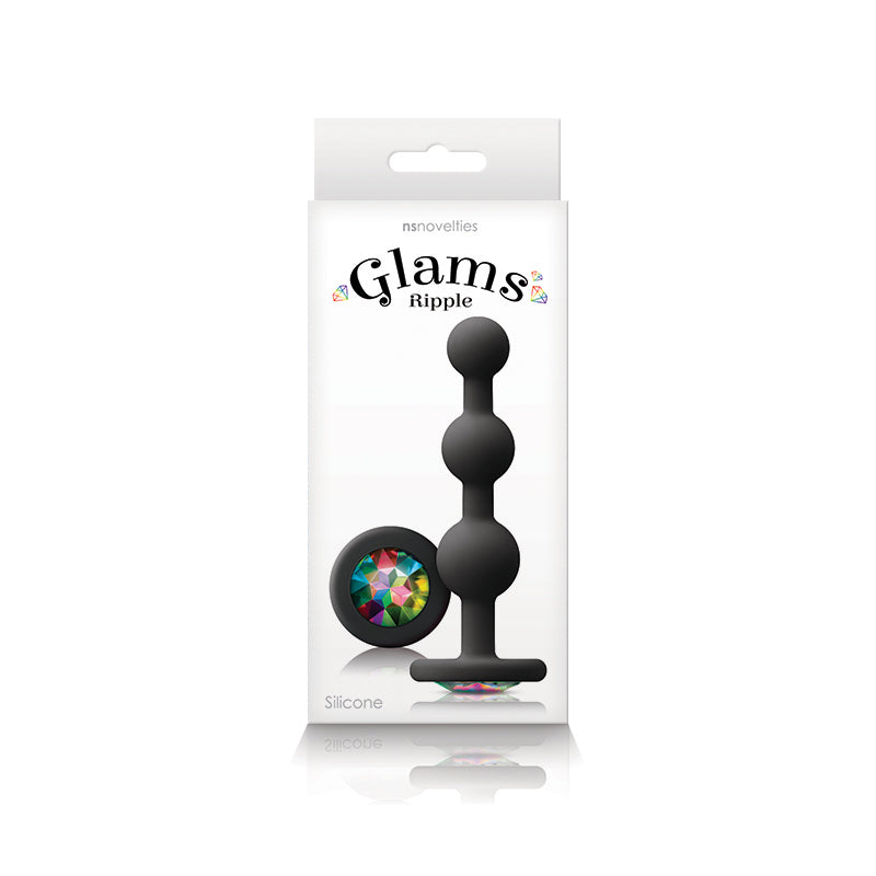 Glams Ripple - Rainbow Gem - 11.4 cm Butt Plug with Rainbow Gem Base