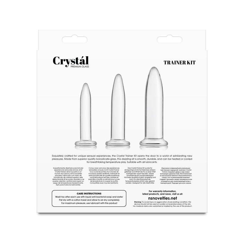 Crystal - 3pc Trainer Kit - Glass Anal Plugs - Set of 3 Sizes