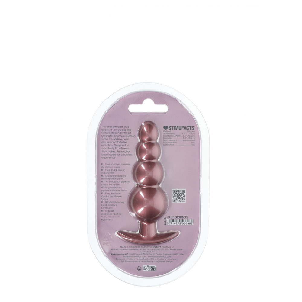 OUCH! Beaded Anal Plug - 11.7 cm Butt Plug