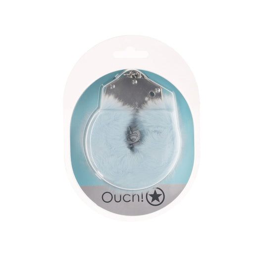 OUCH! Heavy-Duty Fluffy Cuffs - Powder - Powder Fluffy Restraints – Blue
