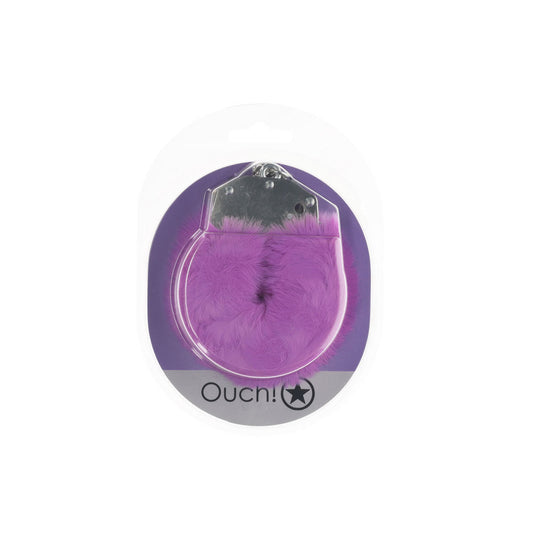 OUCH! Heavy-Duty Fluffy Cuffs - Fluffy Restraints – Purple