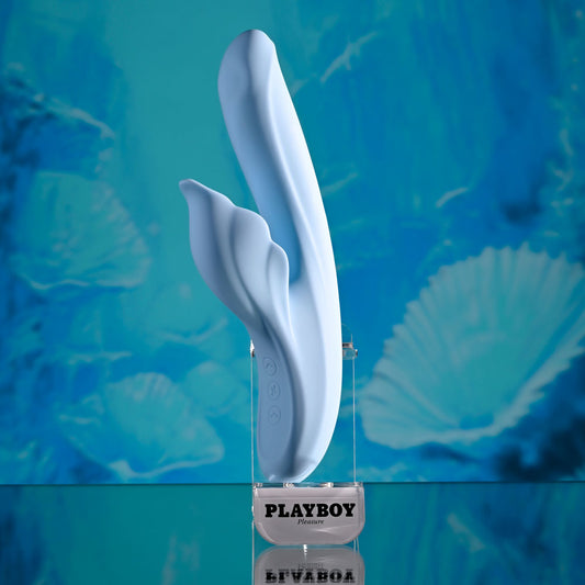 Playboy Pleasure IN BLOOM - 23.5 cm USB Rechargeable Thrusting Tapping & Heating Dual Vibrator