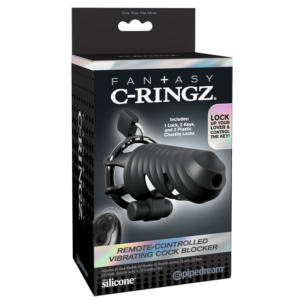 Fantasy C-Ringz Remote-Controlled Vibrating Cock Blocker - Vibrating Cock Cage