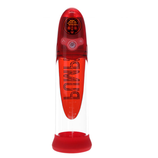 PUMPED Aqua-Pro Auto Pump - /Clear USB Rechargeable AI-Enabled Submersible Auto Penis Pump – Red