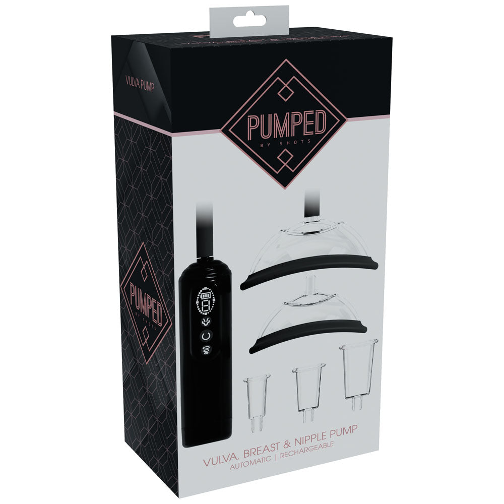 PUMPED Vulva, Breast & Nipple Pump - USB Rechargeable Ladies Pump Set – Black