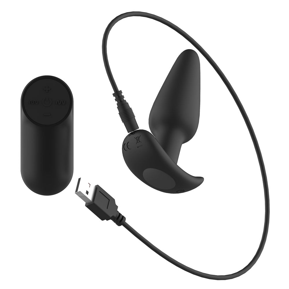 Passion Play Silicone Vibrating Butt Plug with Remote - 10.4 cm USB Rechargeable Vibrating Butt Plug with Wireless Remote