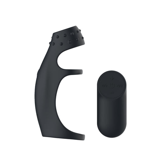 Passion Play Remote-Controlled Vibrating Penis Sleeve – Black