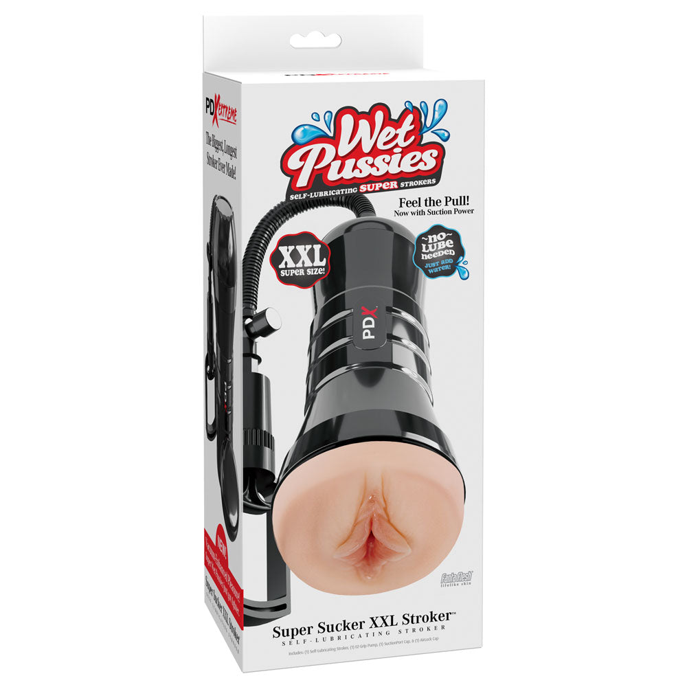 PDX Wet Pussies Super Sucker XXL Stroker - Vagina Stroker with Suction Pump