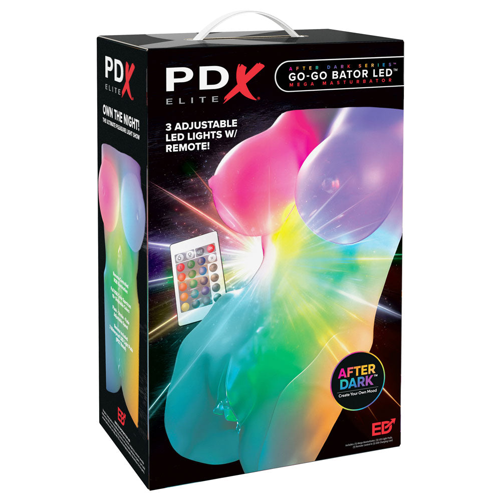 PDX Elite Go-Go Bator LED Mega Masturbator - with LED Mini Torso Masturbator