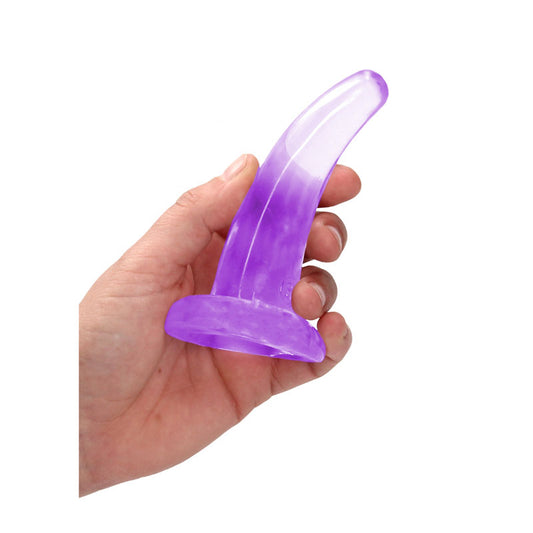 REALROCK Non Realistic Dildo With Suction Cup - 11.5 cm - 11.5 cm Curved Pegging Dong – Purple