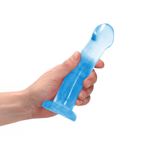 REALROCK Non Realistic Dildo With Suction Cup - 17 cm - 17 cm Dong – Blue