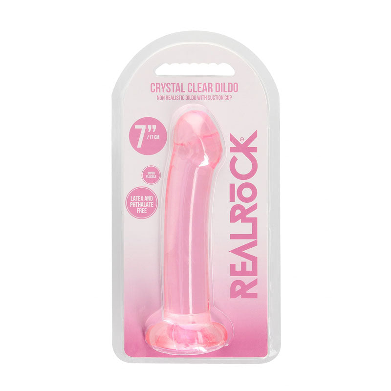 REALROCK Non Realistic Dildo With Suction Cup - 17 cm - 17 cm Dong – Pink