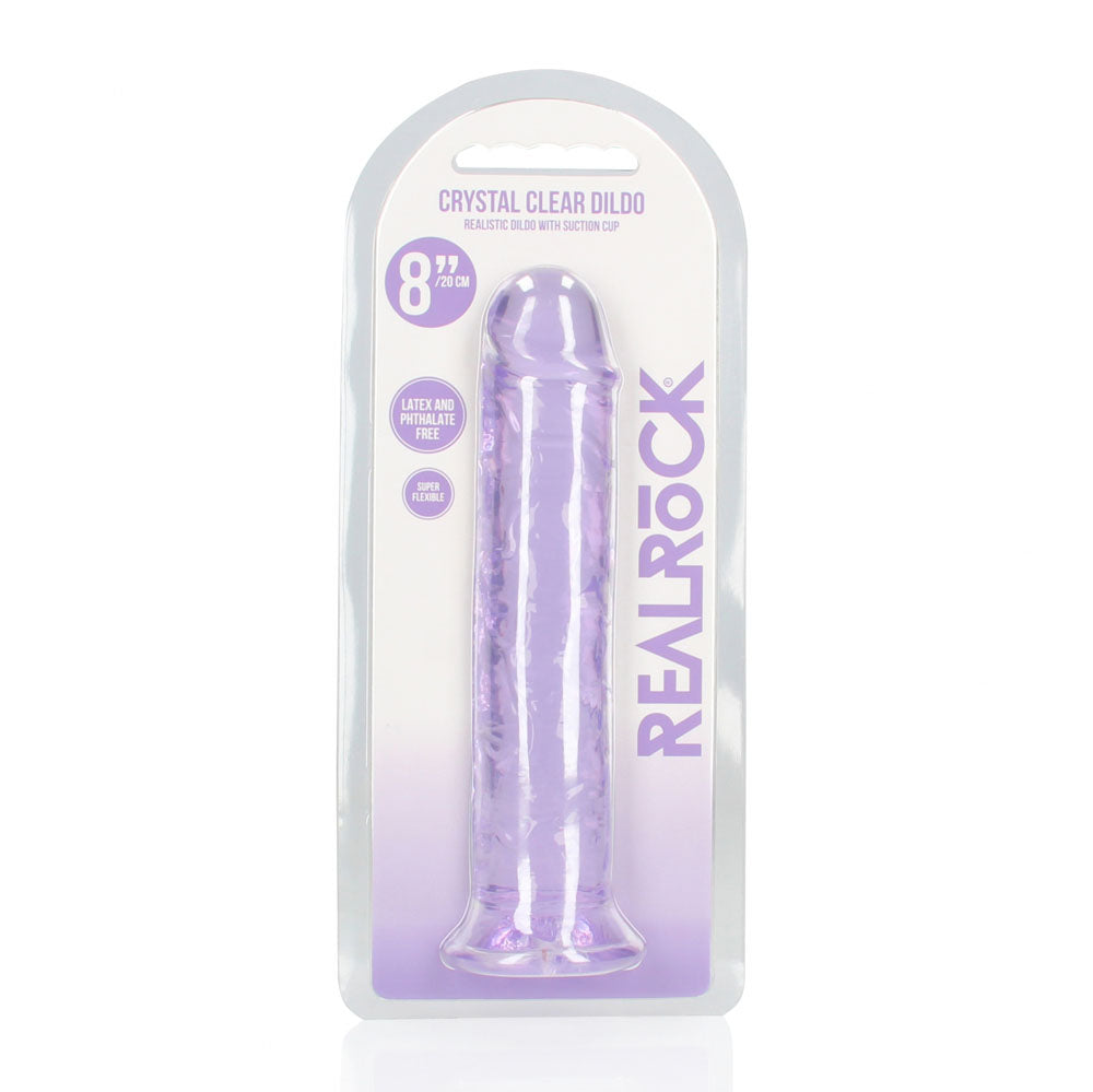 REALROCK 20 cm Straight Dildo - 20 cm (8'') Dong – Purple