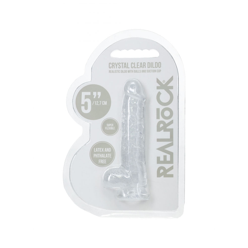 REALROCK 5'' Crystal Dildo with Balls - 14.7 cm Dong