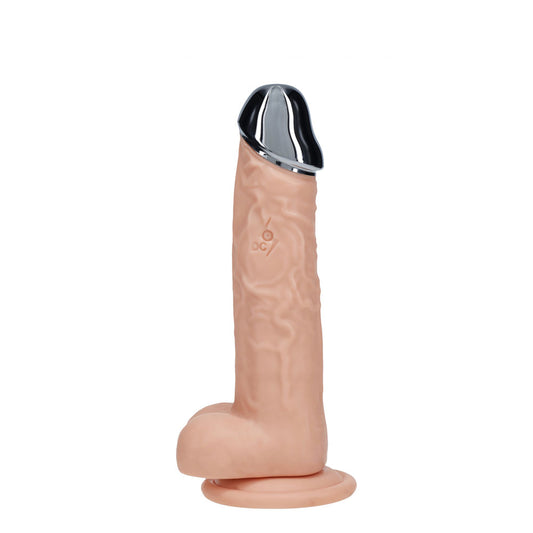 REALROCK Metal Head 6'' Rechargeable Dildo - 16.2 cm USB Rechargeable Vibrating Dildo with Metal Head and Wireless Remote
