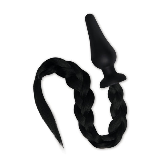 WhipSmart Furry Tales 4 Inch Silicone Pony Tail Butt Plug – Black