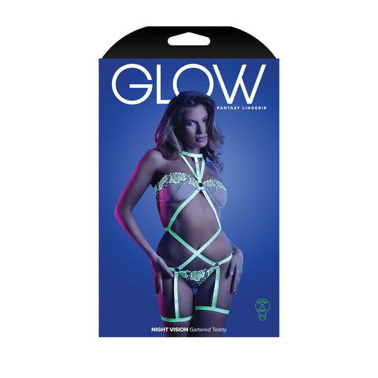 GLOW NIGHT VISION Gartered Teddy - M/L